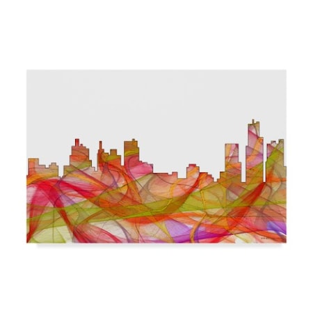 Marlene Watson 'Detroit Michigan Skyline' Canvas Art,30x47